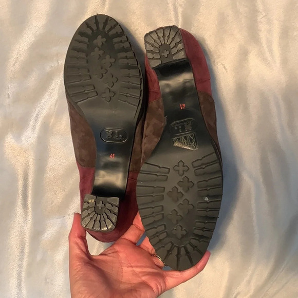 Pas de rouge purple black suede heeled booties size 41 extra light like crocs - Picture 6 of 8